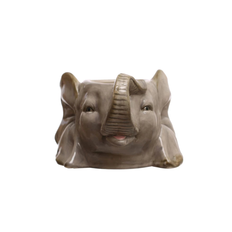 ceramic elephant flower pot Ceramic Elephant Head Planter – Miss Daisy's Home