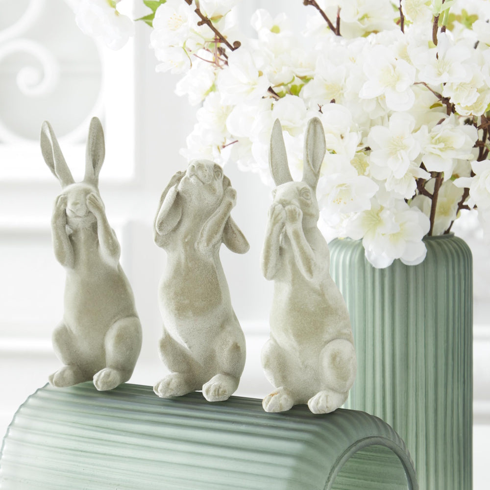 Non Stop Rabbit まとめ売り　１枚目〜６枚目全て　40点以上 Green Velvet Resin No Evil Bunnies | Miss Daisy's Home & Decor