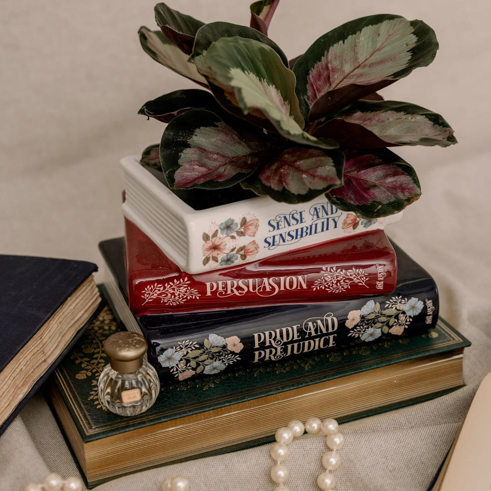 succulent book planter Jane Austen Stacked Book Planter