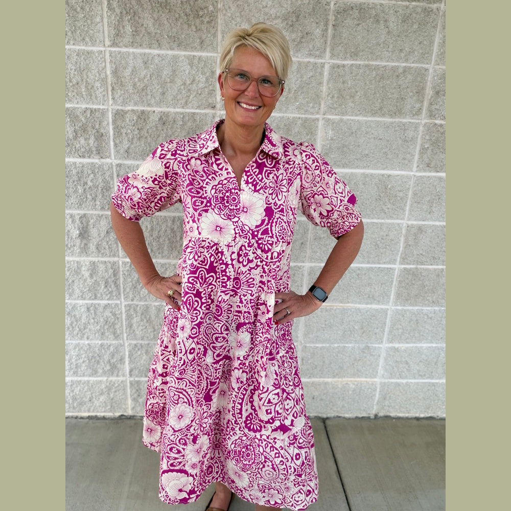 Vintage Garden Shirt Dress
