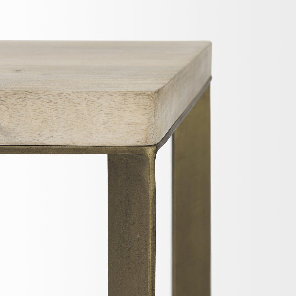 Faye (Set of 2) Barely Gray Finished Wood W/ Gold Metal Base Accent Tables — alternate view 7