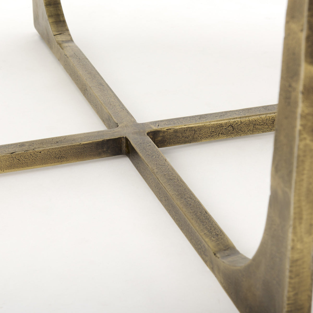 Atticus Marble and Antiqued Gold Metal Coffee Table — alternate view 7