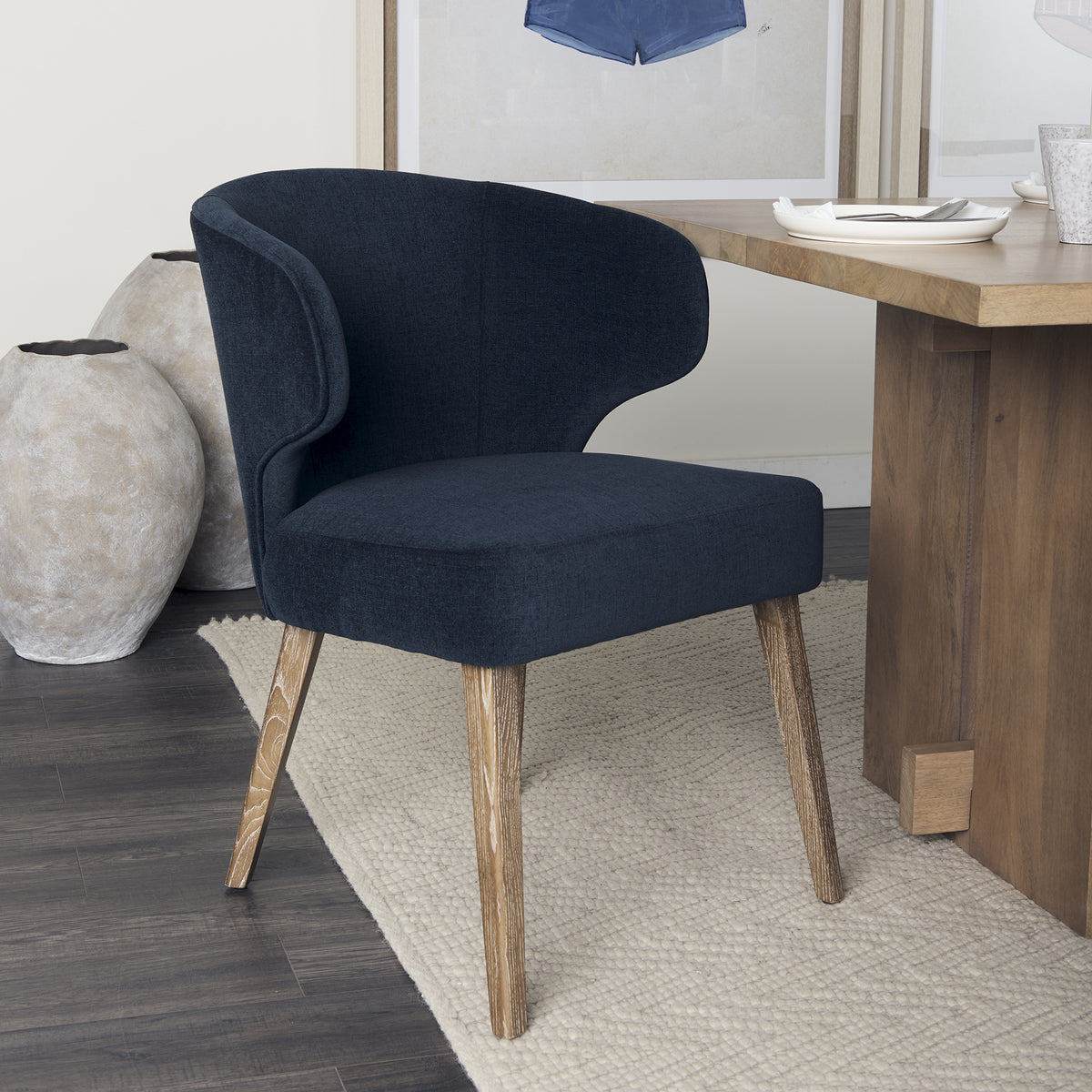 Niles Navy Wingback Dining Chair — alternate view 5