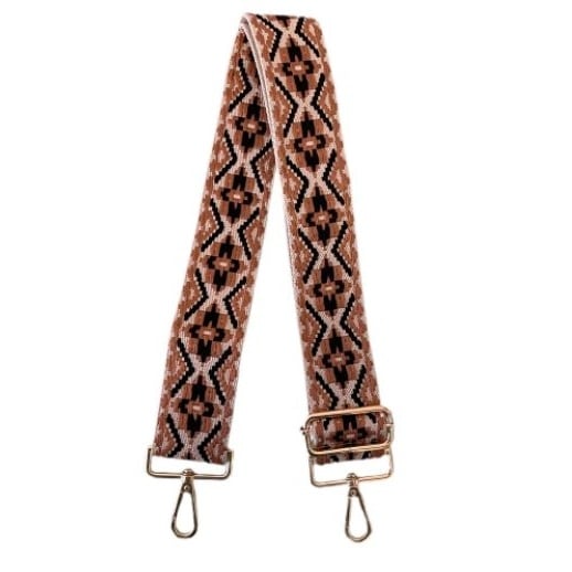 Black and Tan Aztec "Guitar" Bag Strap