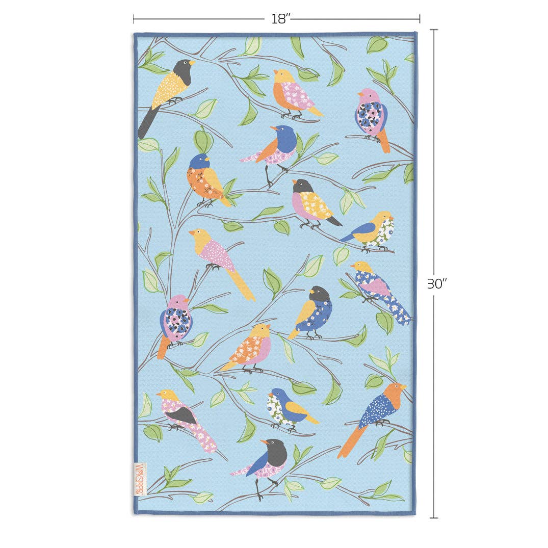 Floral Finch & Friends Microfiber Kitchen Towel — alternate view 3