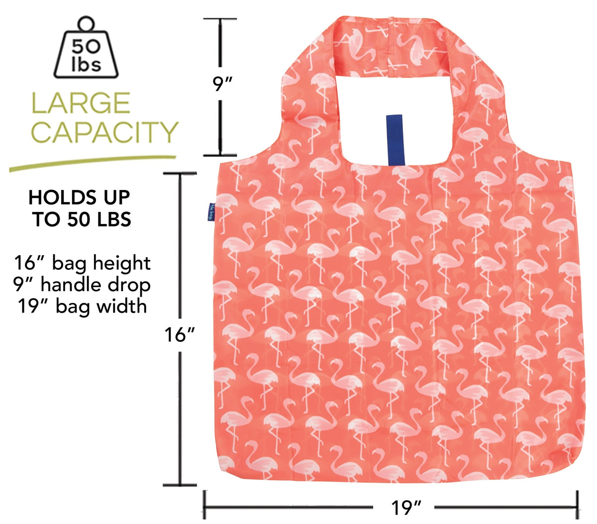 Pink Flamingo Blu Bag Reusable Shopper Tote — alternate view 2
