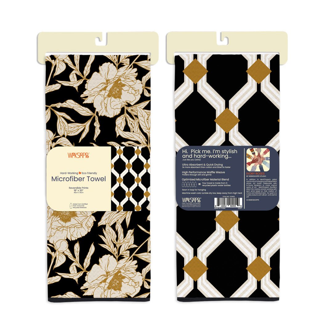 Ivory Roses Microfiber Kitchen Towel — alternate view 2