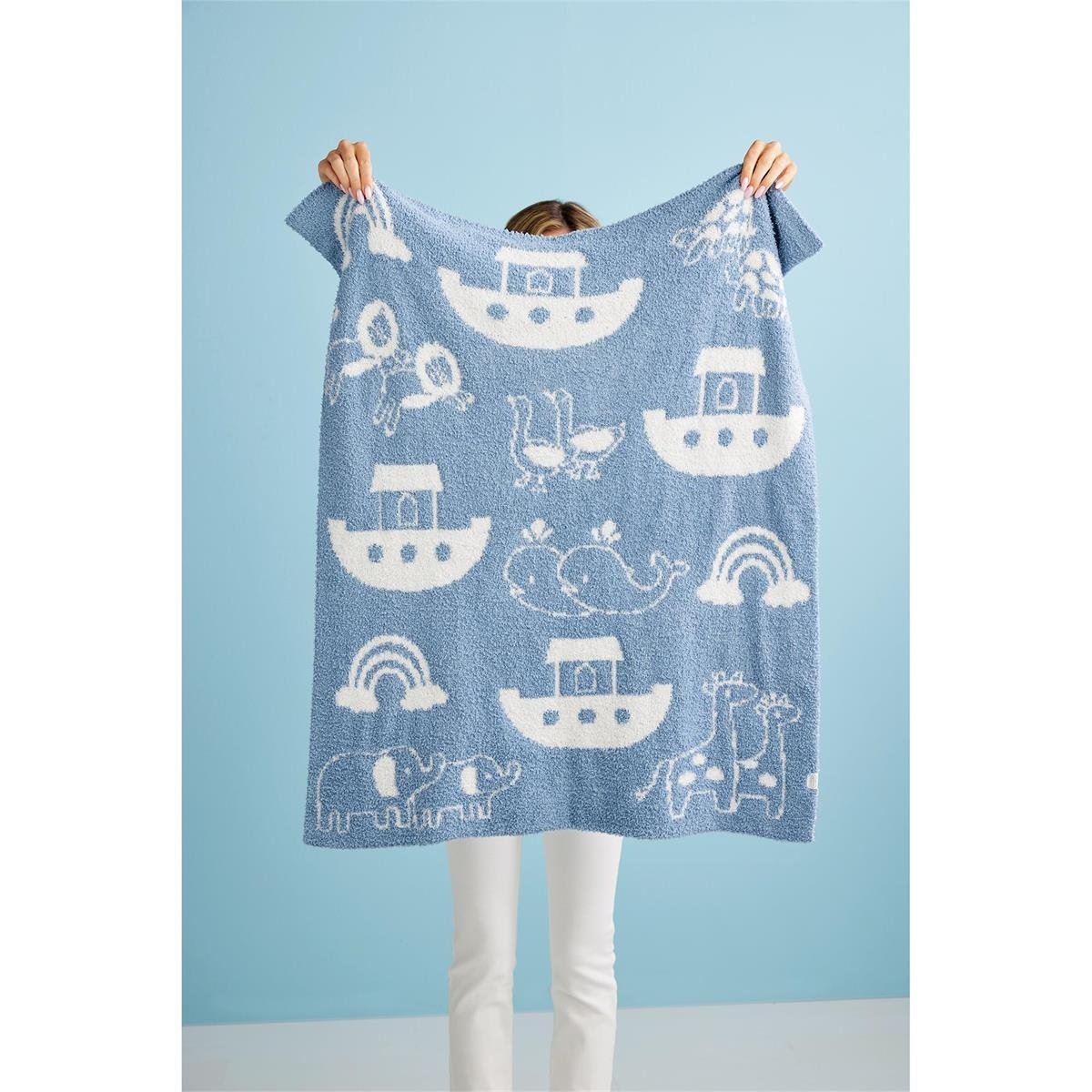 Noah's Ark Chenille Blanket Blue — alternate view 2