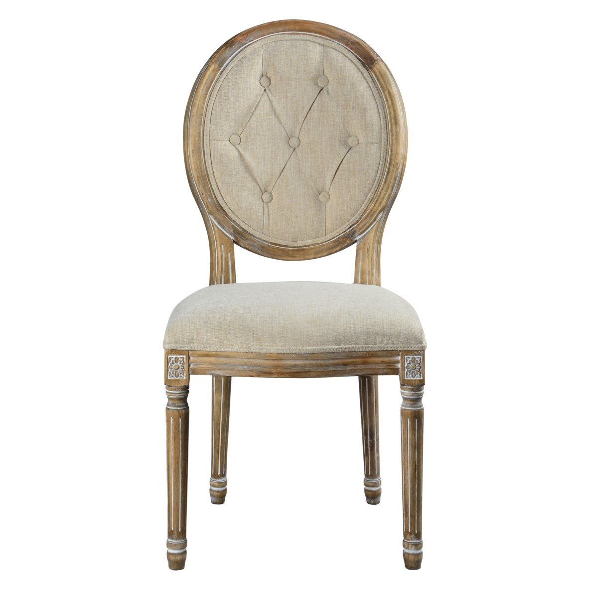 Meg Tufted Side Chair - French Linen — alternate view 3