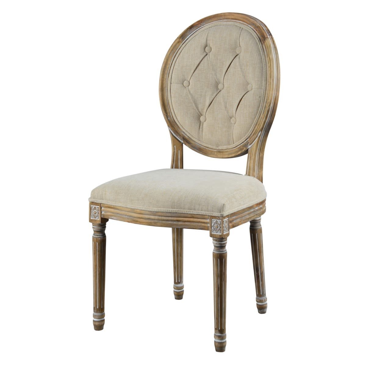 Meg Tufted Side Chair - French Linen — alternate view 2