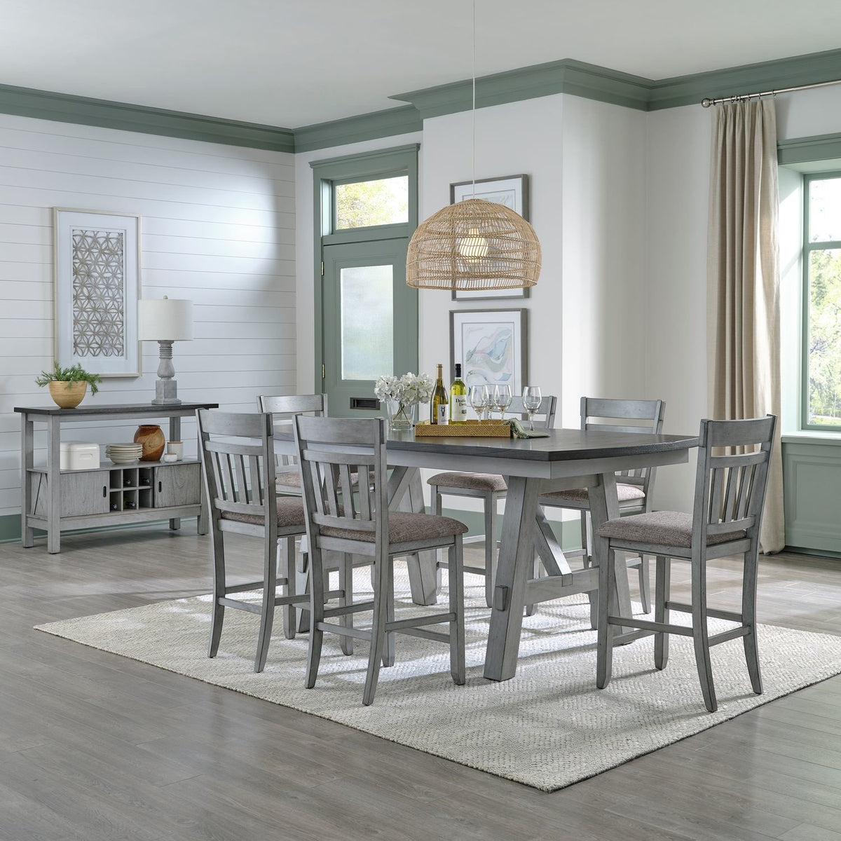 Newport Gathering Table with Six Chairs
