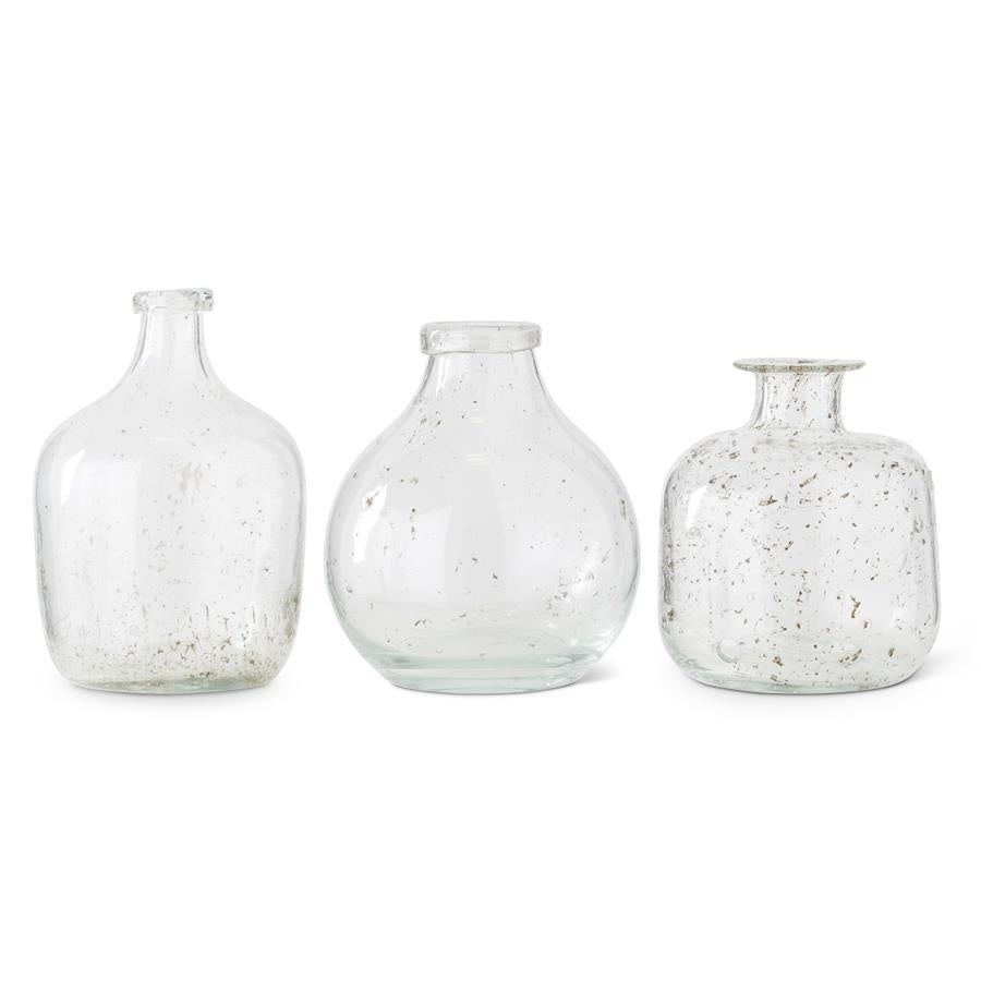 Large Textured Hand-Blown Glass Bottle — alternate view 2