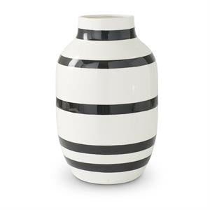 White and Black Striped Ceramic Vase — alternate view 4