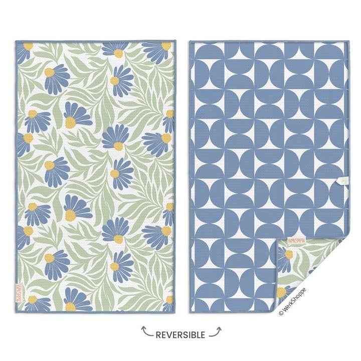 Blue Coneflower Microfiber Kitchen Towel — alternate view 2