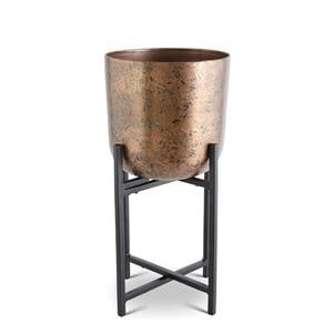 Medium Copper Distressed Metal Planter — alternate view 2