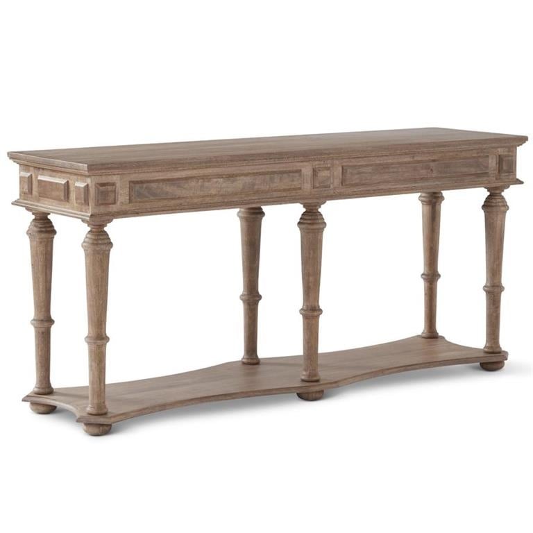 Washed Mango Wood Console Table w/Bottom Shelf & 6 Legs — alternate view 3