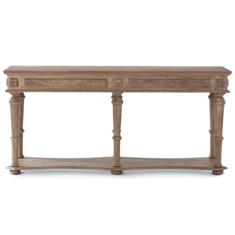 Washed Mango Wood Console Table w/Bottom Shelf & 6 Legs — alternate view 2