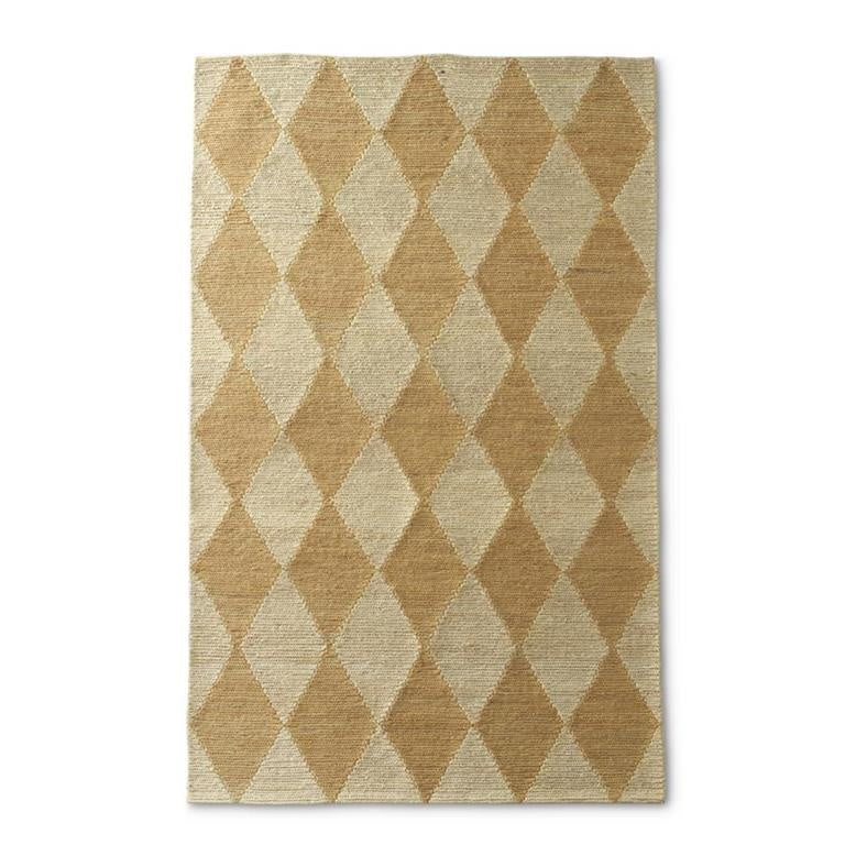 Natural & Tan Jute Diamond Handwoven Rug (5x8)