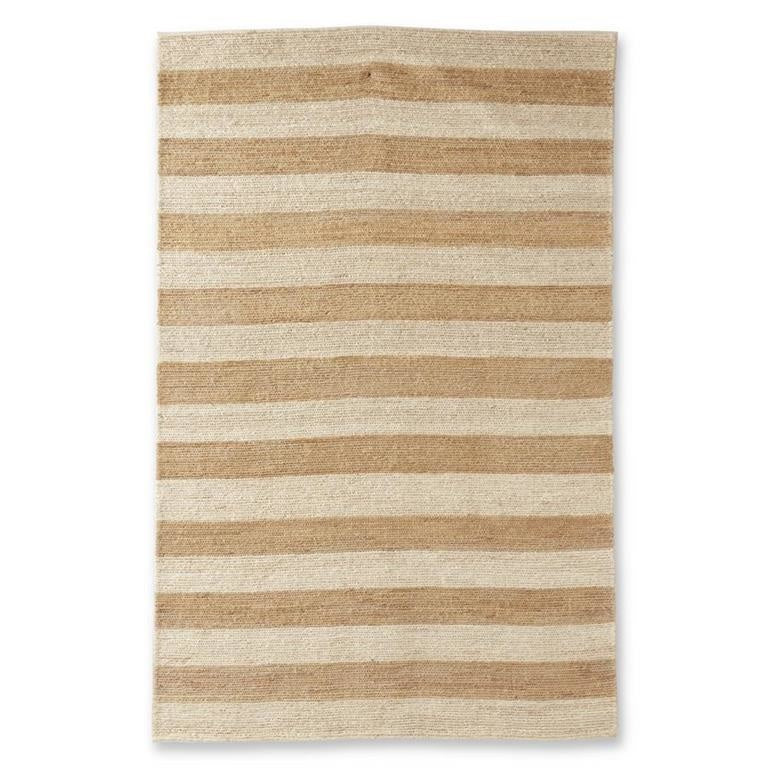 Natural & Tan Jute Striped Handwoven Rug