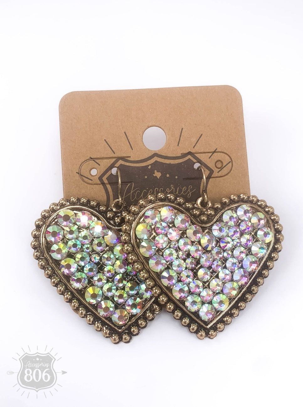 Sparkling Rhinestone Filled Heart Earring