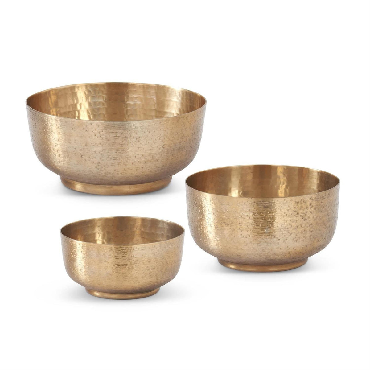 Large Textured Antiqued Gold Footed Bowl — alternate view 2