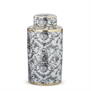 Black White & Gold Swinging Lady Ginger Jar (14.75") — alternate view 2