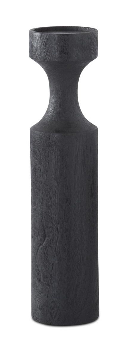 Black Wood Pillar Candleholder — alternate view 4