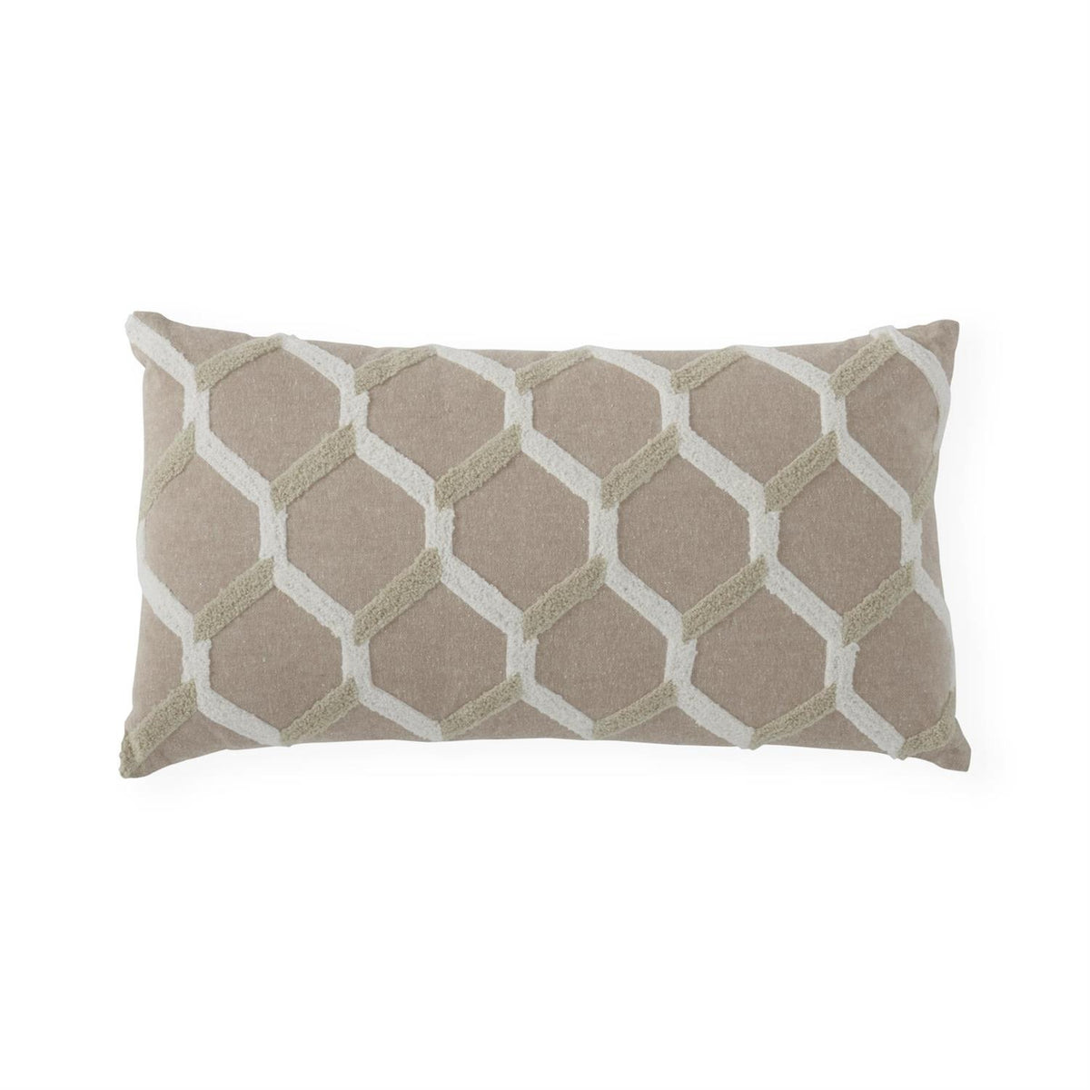 Tan & Cream Hexagon Pillow — alternate view 2