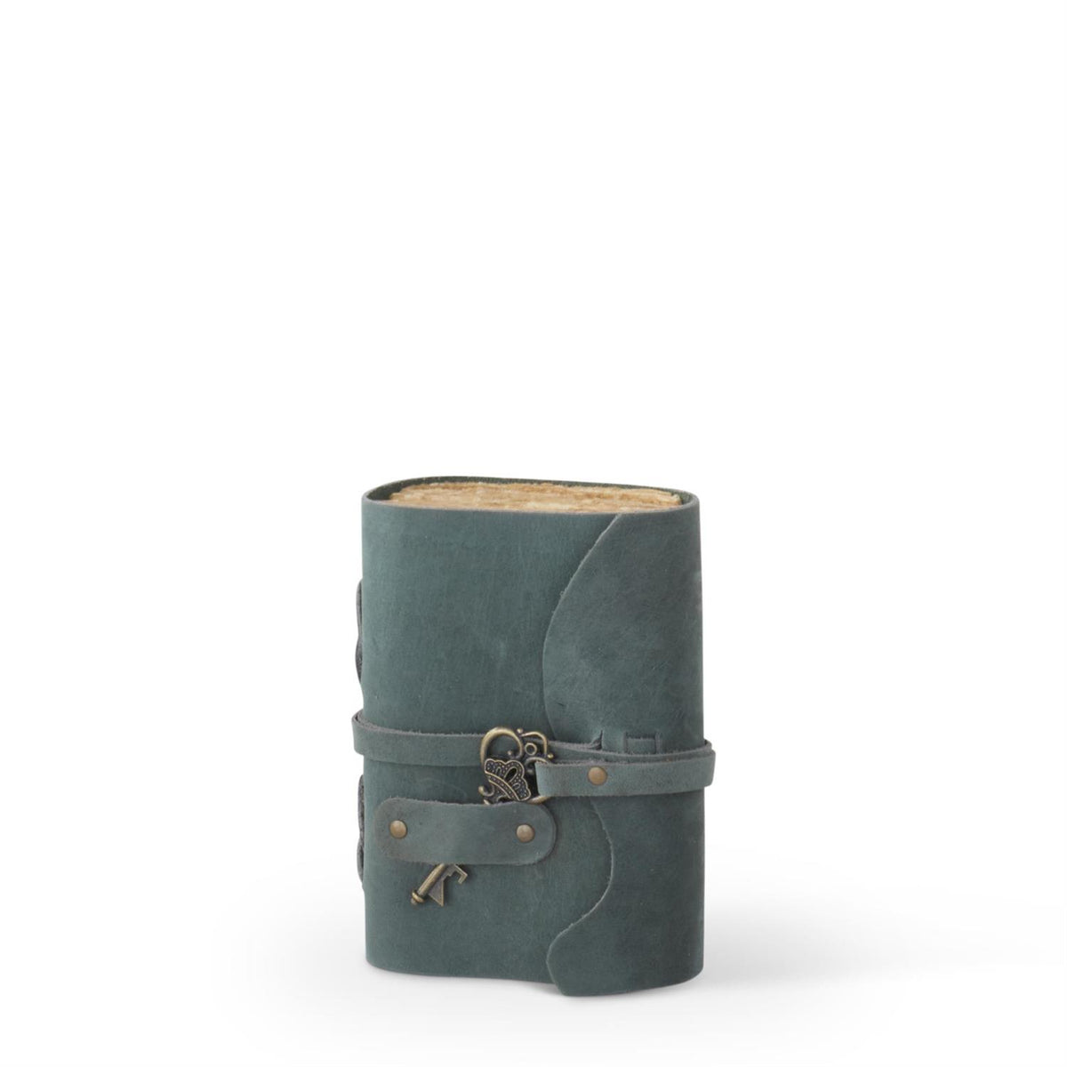 Leather Handcrafted Unlined Journals with Antique Key — alternate view 9