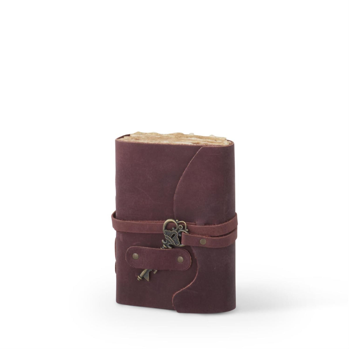 Leather Handcrafted Unlined Journals with Antique Key — alternate view 4