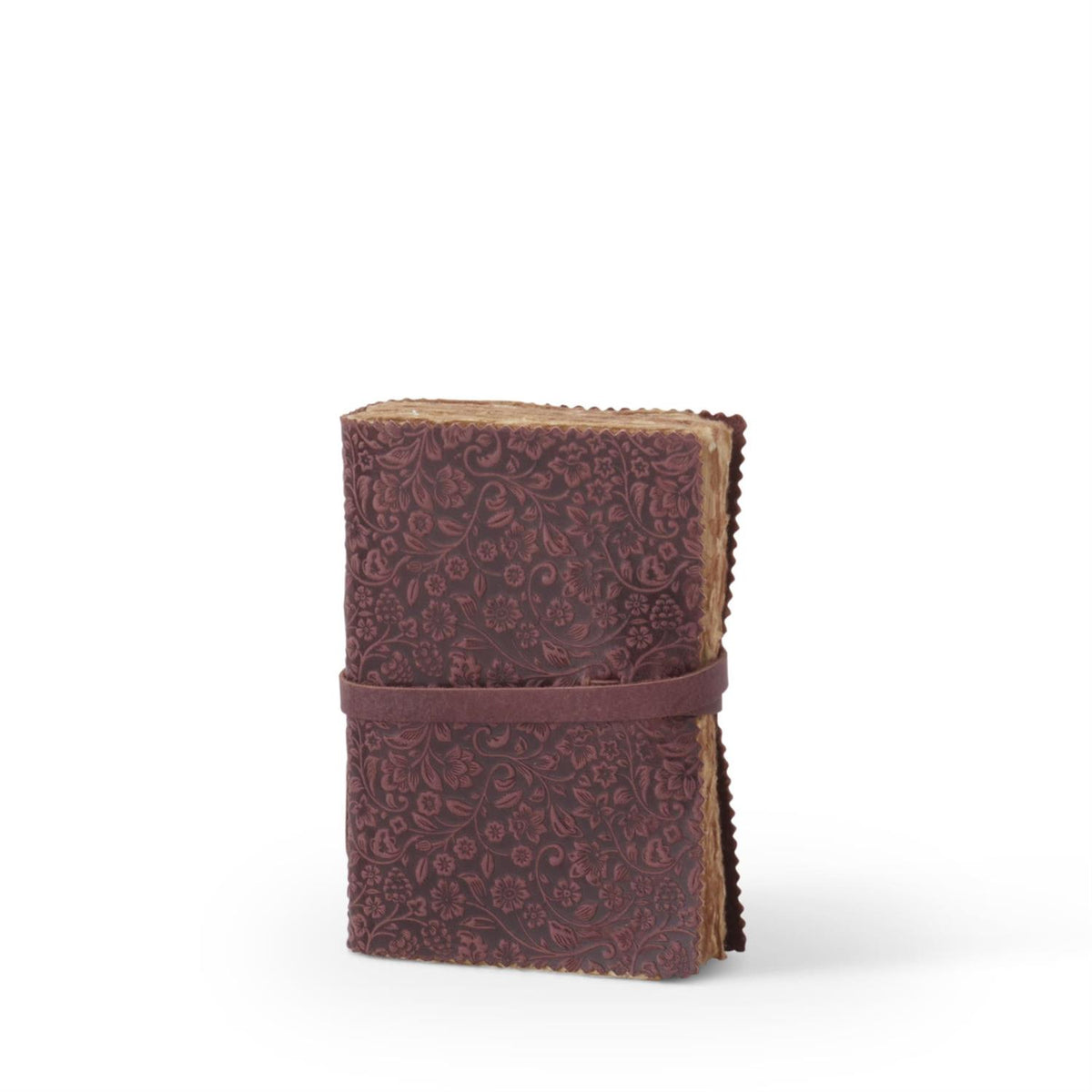 Leather Floral Embossed Handcrafted Deckle Edge Journal — alternate view 4