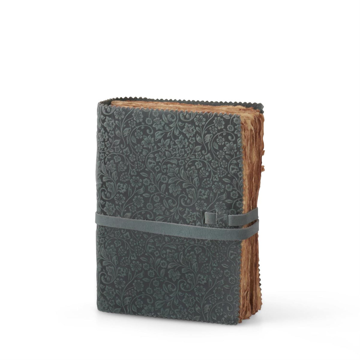 Leather Floral Embossed Handcrafted Journal- 8 Inch — alternate view 3