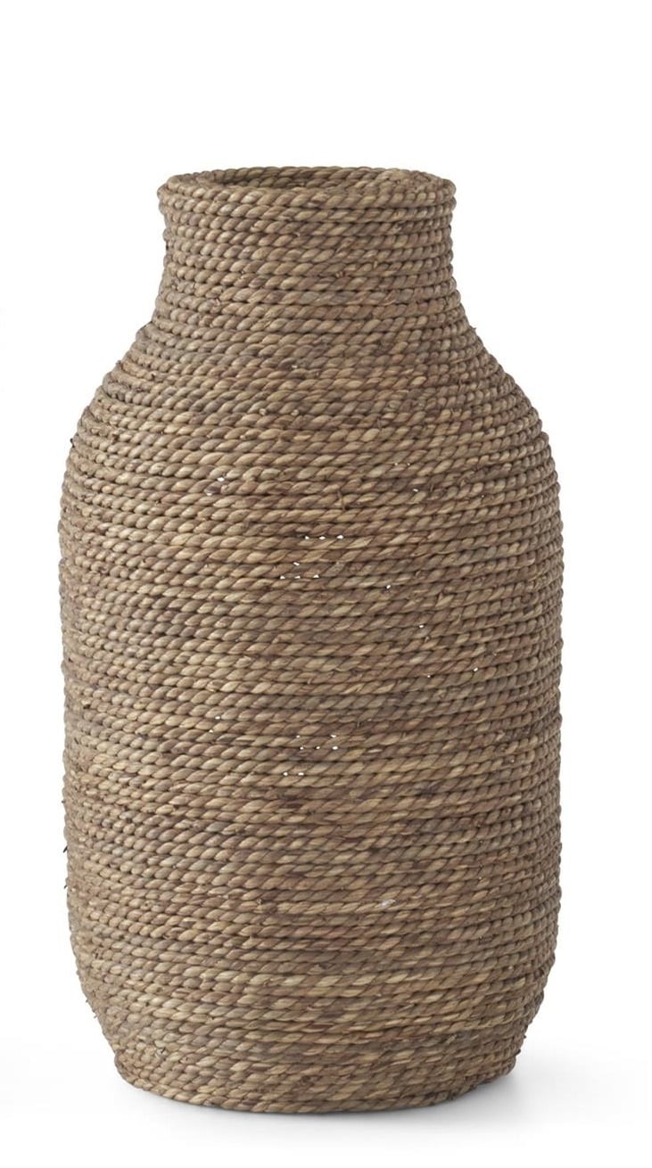 Small Woven Grass & Wood Vase — alternate view 2