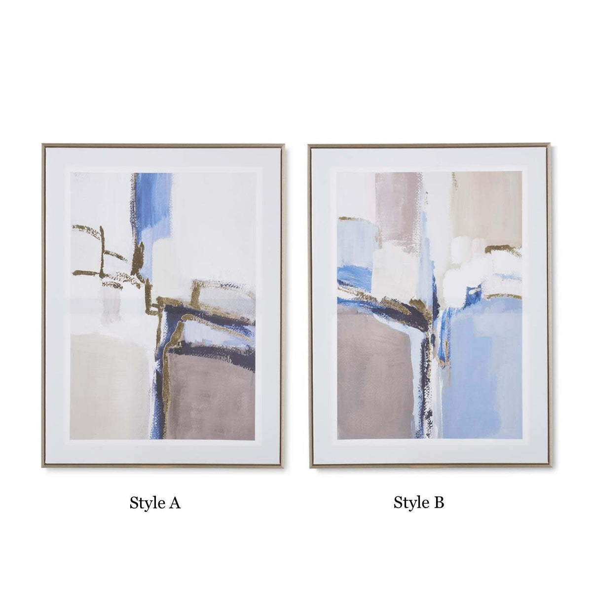 Framed Gray Blue & Gold Foil Abstract Canvases (31.5H x 23.5W) — alternate view 4