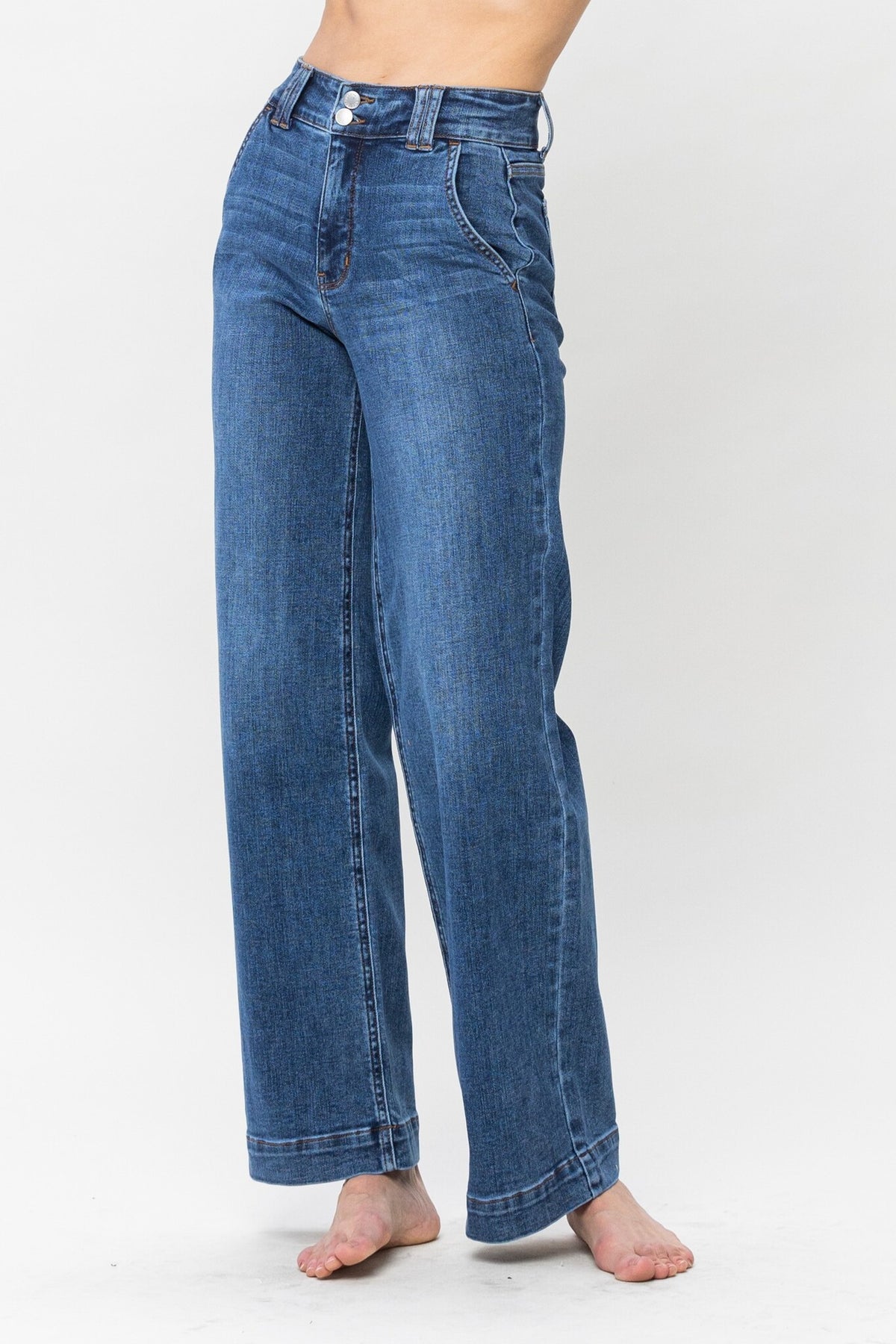 High Waist Double Button Wide Leg — alternate view 4