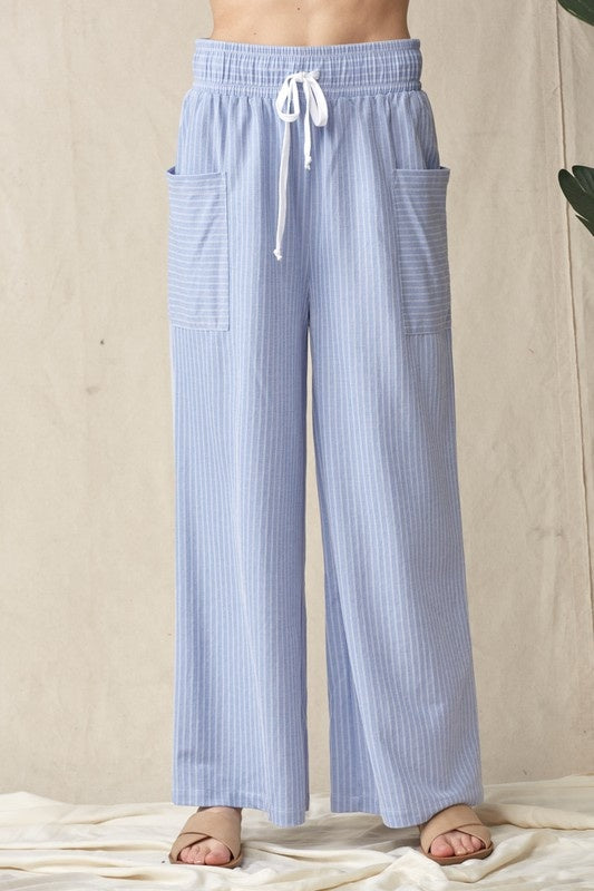 High Waist Stripe Wide Leg Pants — alternate view 4