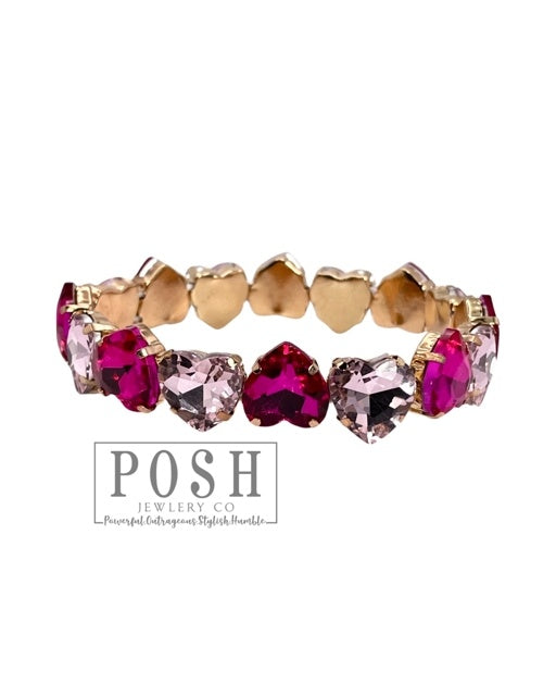Heart Rhinestone Stretch Bracelet — alternate view 2