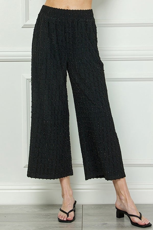 Glitter Textured Detail Cropped Pants — alternate view 3