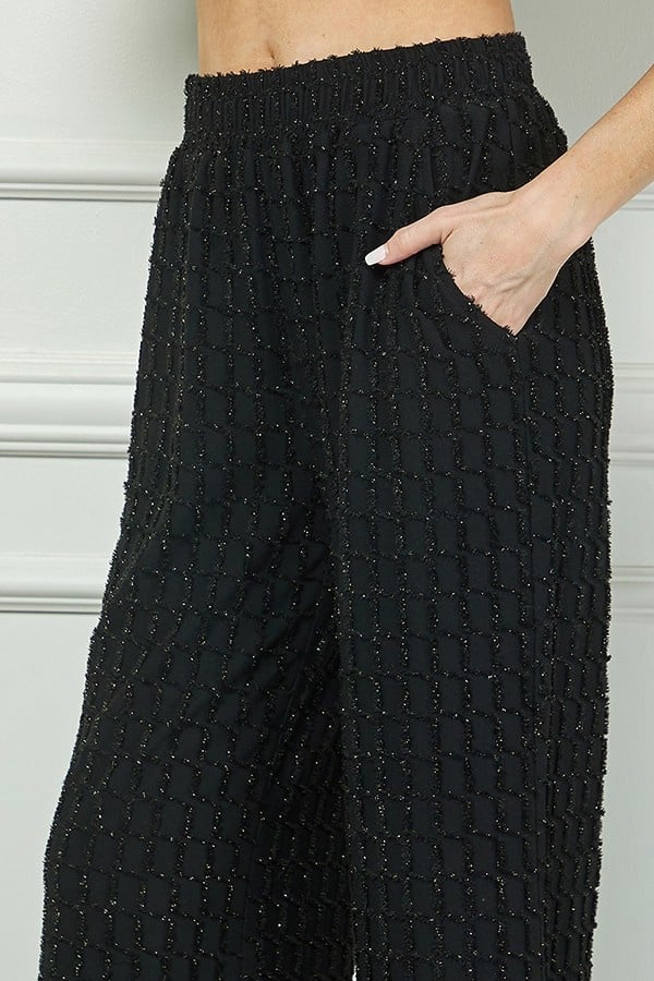 Glitter Textured Detail Cropped Pants — alternate view 2