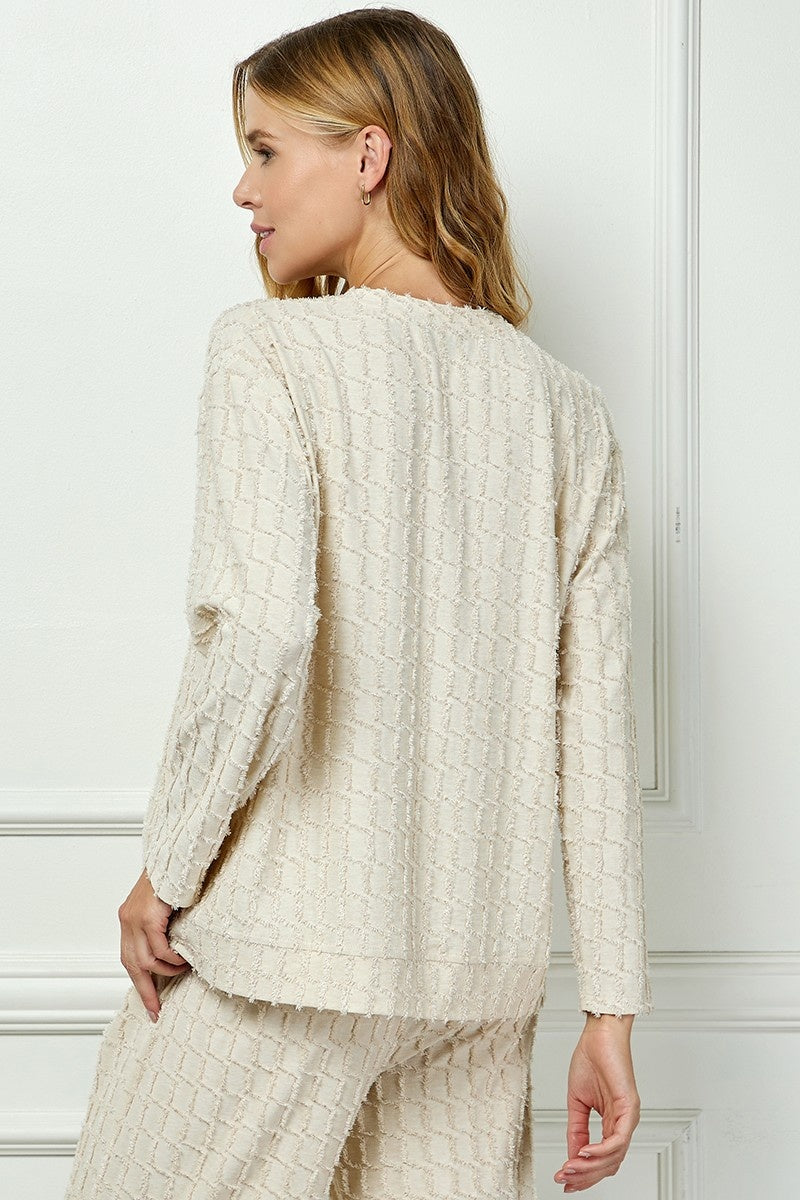 Glitter Textured Long Sleeve Top — alternate view 5