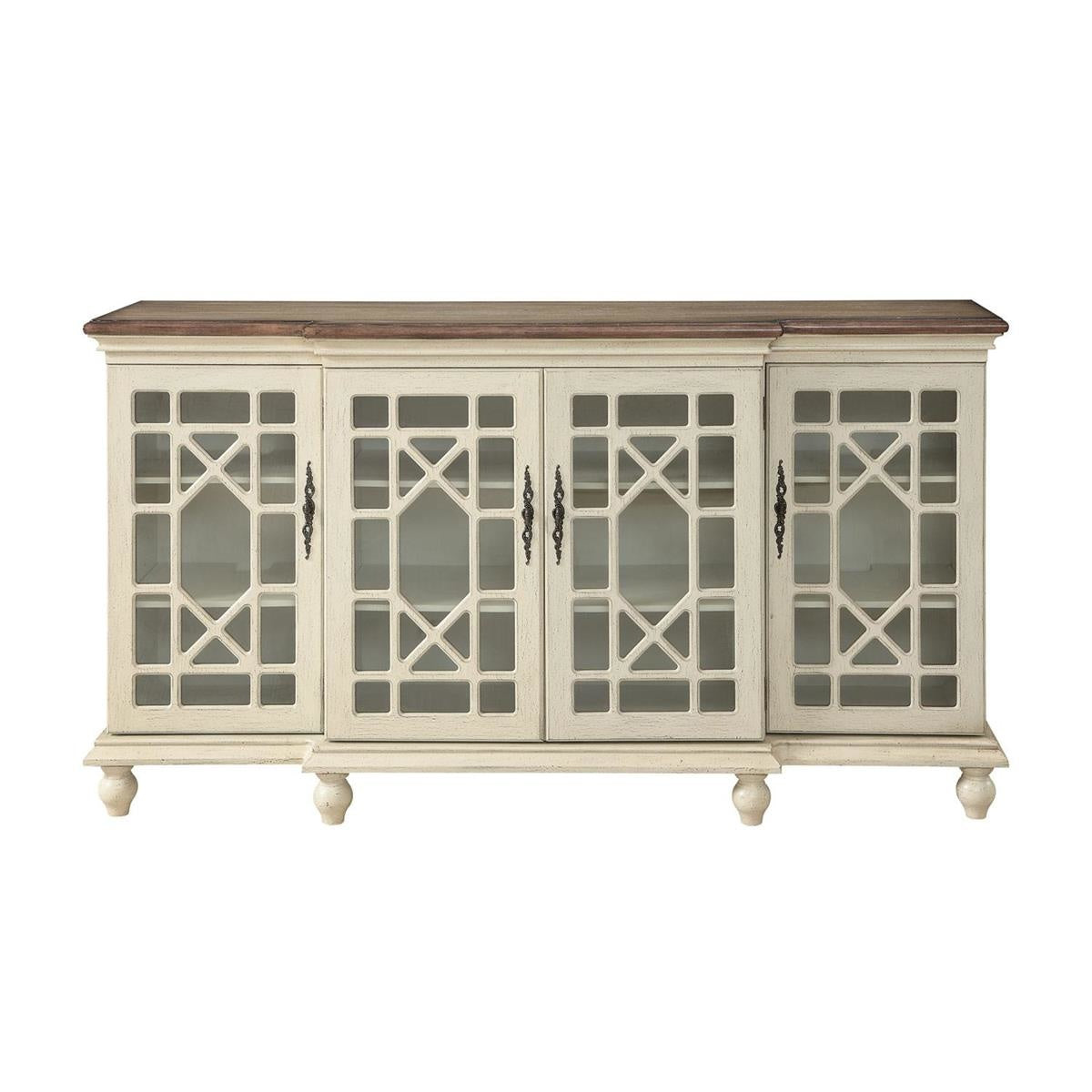 Textured Ivory 4 Door Media Credenza — alternate view 6
