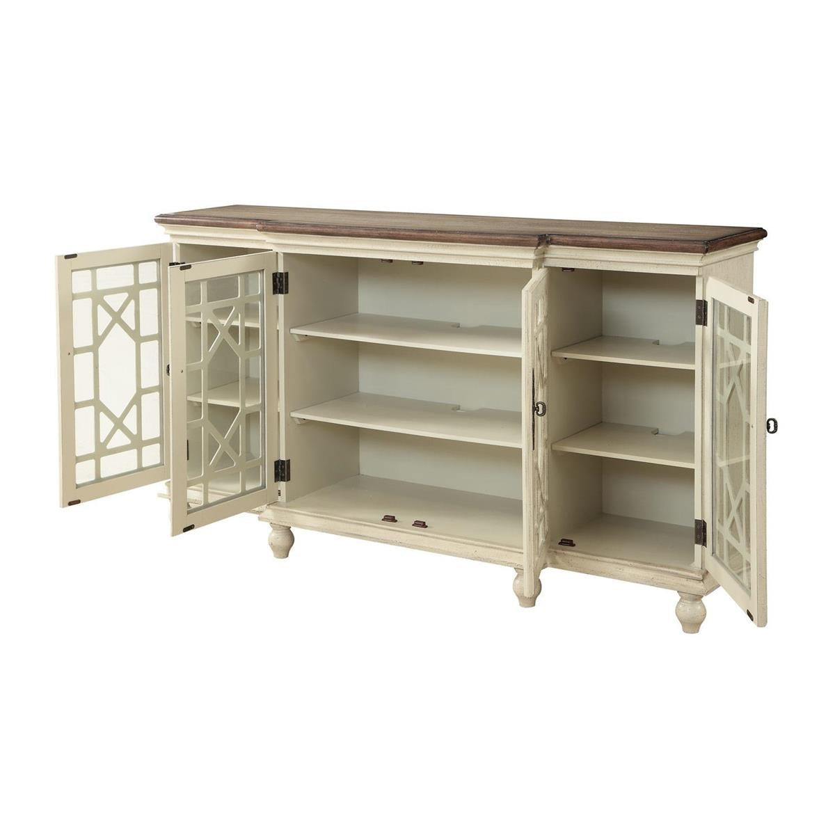 Textured Ivory 4 Door Media Credenza — alternate view 7