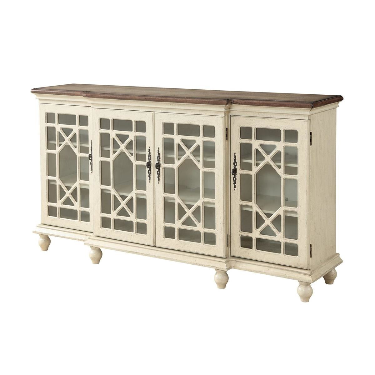 Textured Ivory 4 Door Media Credenza — alternate view 5