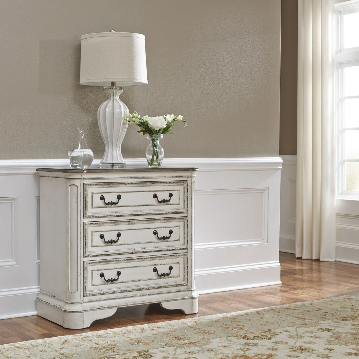 Magnolia Manor 3 Drawer Bedside Chest with Charging Station — alternate view 5