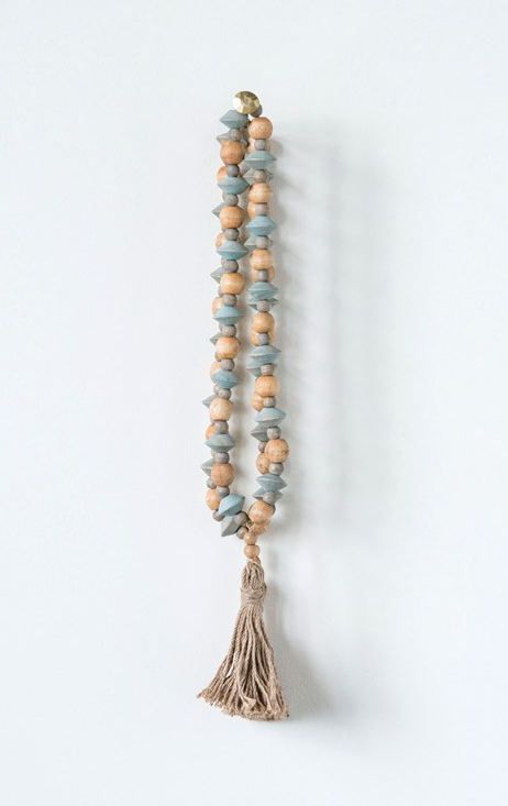 Abaca Wood Bead Strand with Tassel — alternate view 3