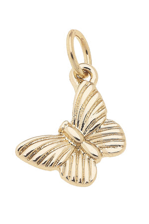 Shiny Gold Charm Leaning Butterfly