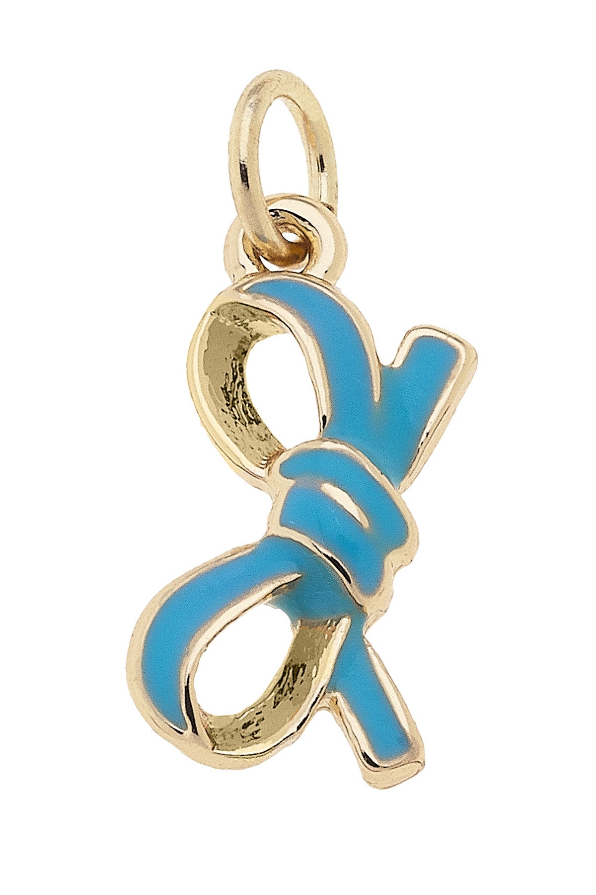 Shiny Gold Charm Leaning Enamel Bow