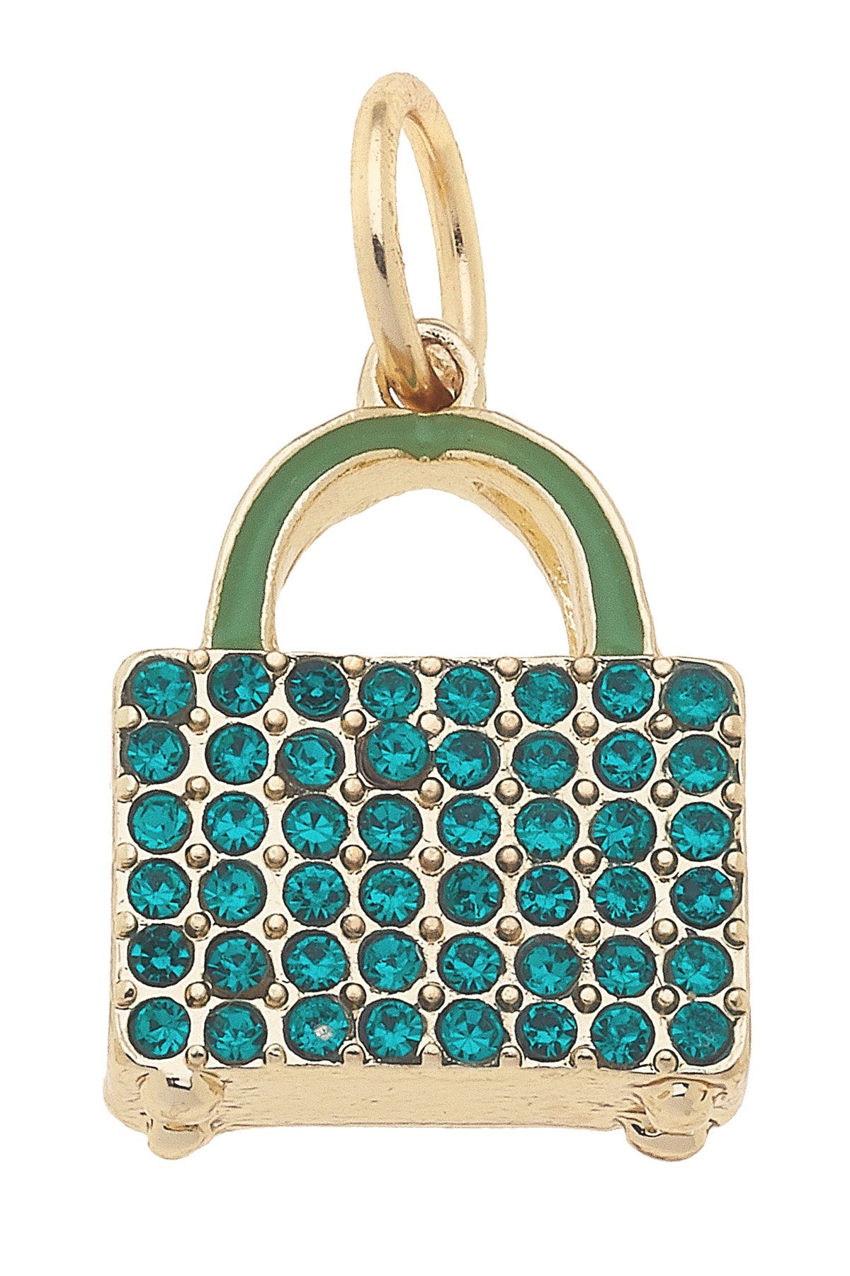 Shiny Gold Charm Pave Carry On