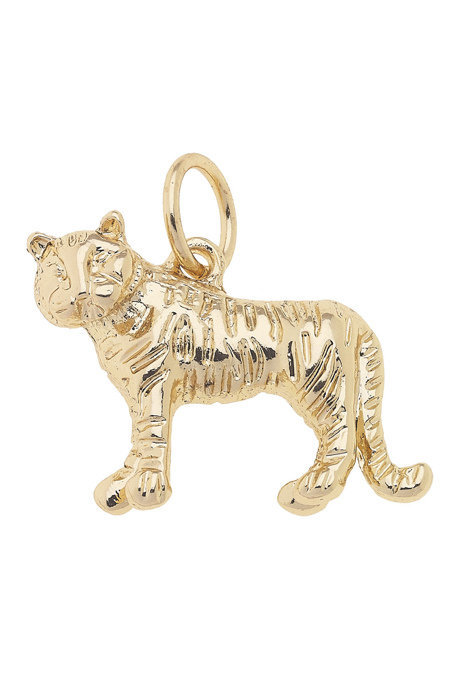Shiny Gold With Enamel Charm Tiger