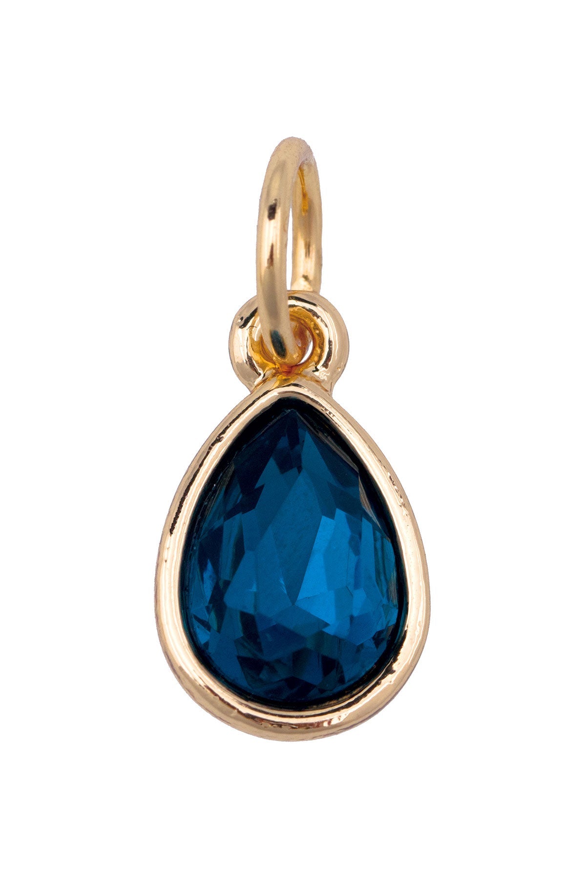 Rhinestone Teardrop Charm  Blue
